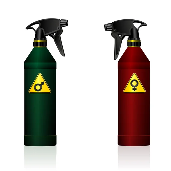Gender Fight Male Female Spray Bottle — Stock Vector