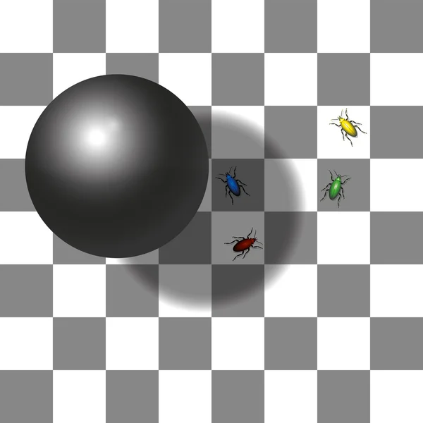Optische schaduw illusie schaakbord — Stockvector