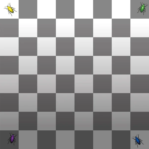 Ilusão óptica Sombra Cinza Escala Checkerboard — Vetor de Stock