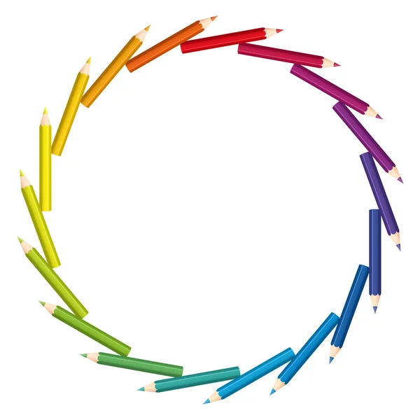 Crayons de couleur Circle Disk Saw Pattern — Image vectorielle