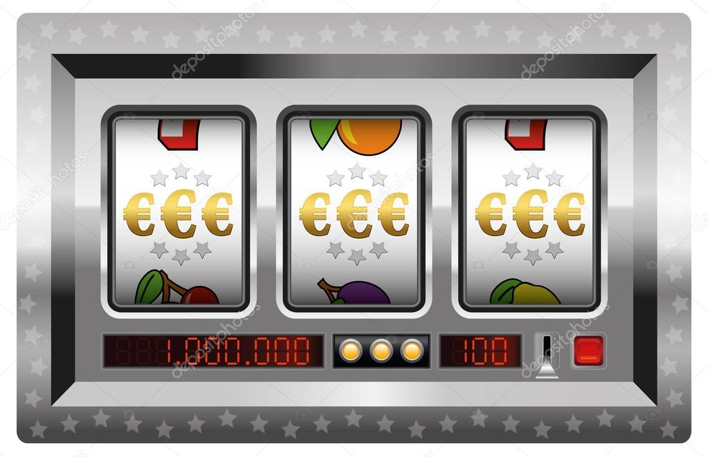 Slot Machine Win Euro Symbol Silver