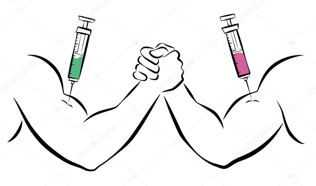 Doping Anabolic Drugs Syringe Arm Wrestling