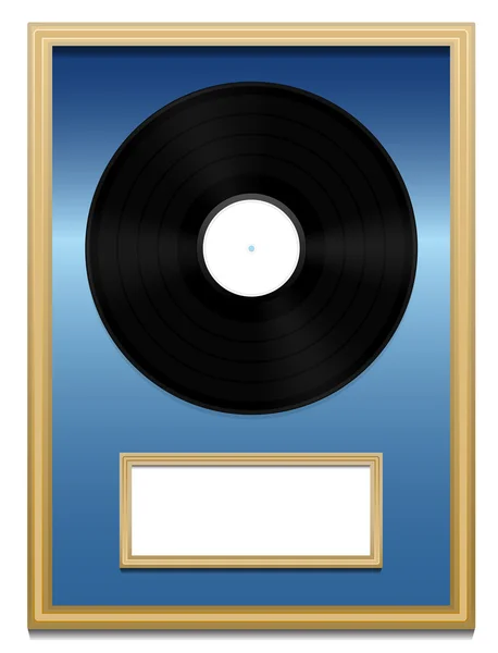 Vinyl Record Music Award Plaque Unlabeled — Stock Vector