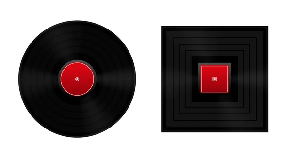 Quadrado O Vinil Círculo Record —  Vetores de Stock