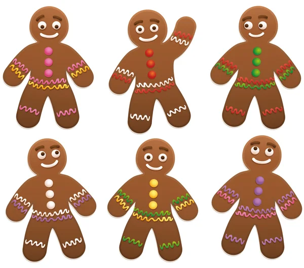 Gingerbread Man groep — Stockvector