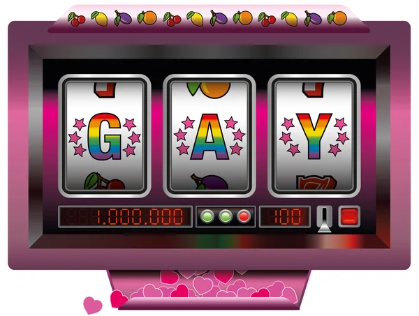 Gay Slot Machine láska srdce — Stockový vektor