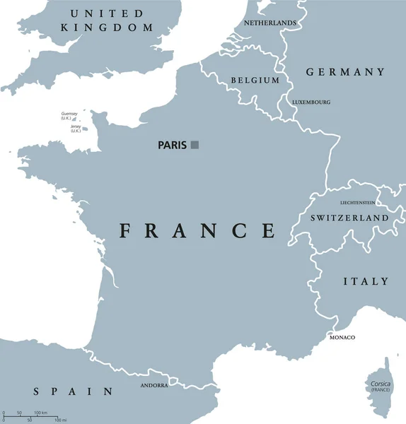 Mapa político de Francia — Vector de stock