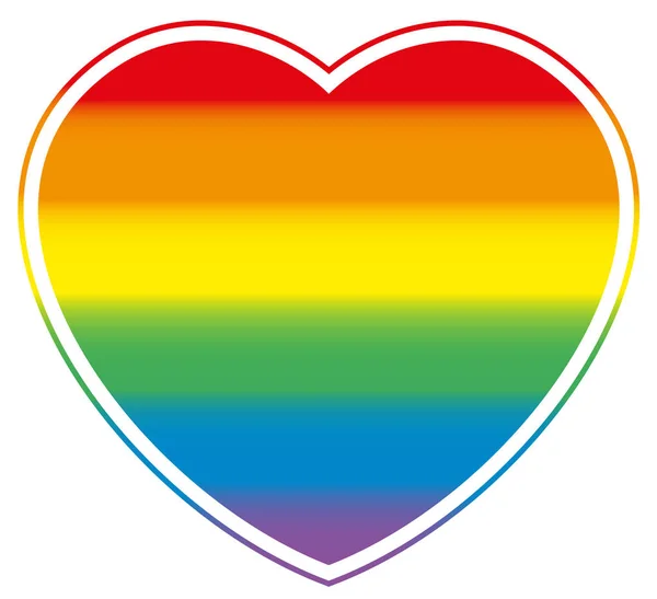 Gay Pride srdce duha barevné láska — Stockový vektor