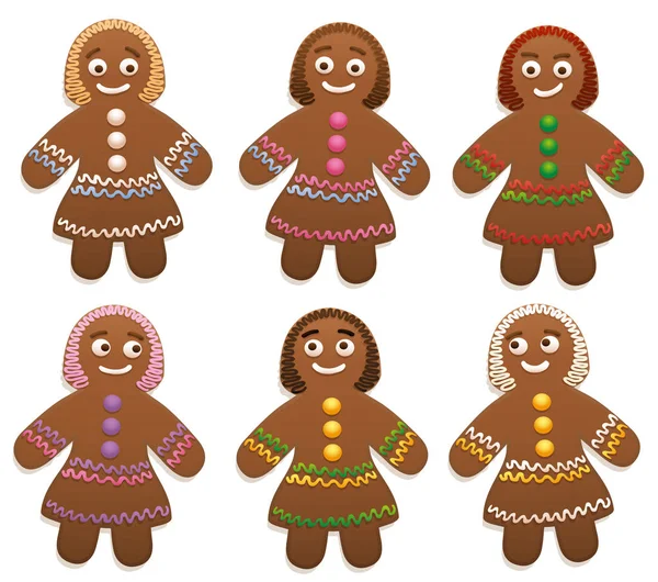 Erkek Gingerbread kadın grubu — Stok Vektör