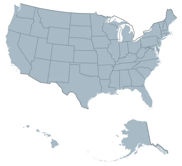 Estados Unidos da América mapa — Vetor de Stock