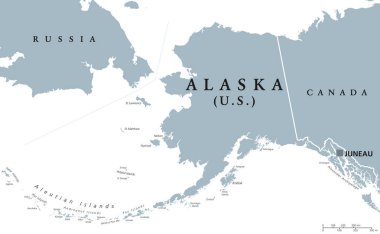 Alaska US state political map clipart