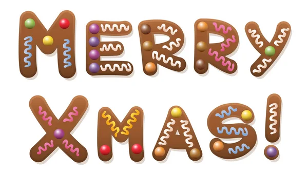 Merry xmas gingerbread — Stok Vektör
