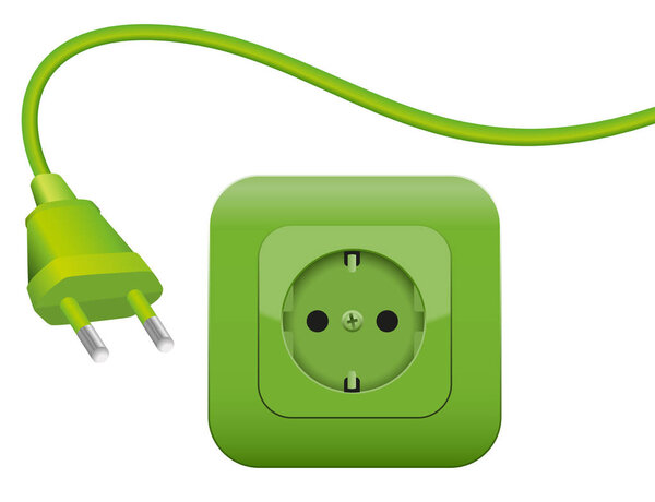 Green Energy Power Plug Socket SCHUKO