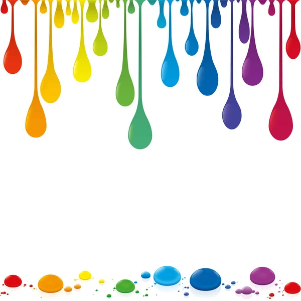 Gocce di colore fluenti arcobaleno colorato — Vettoriale Stock