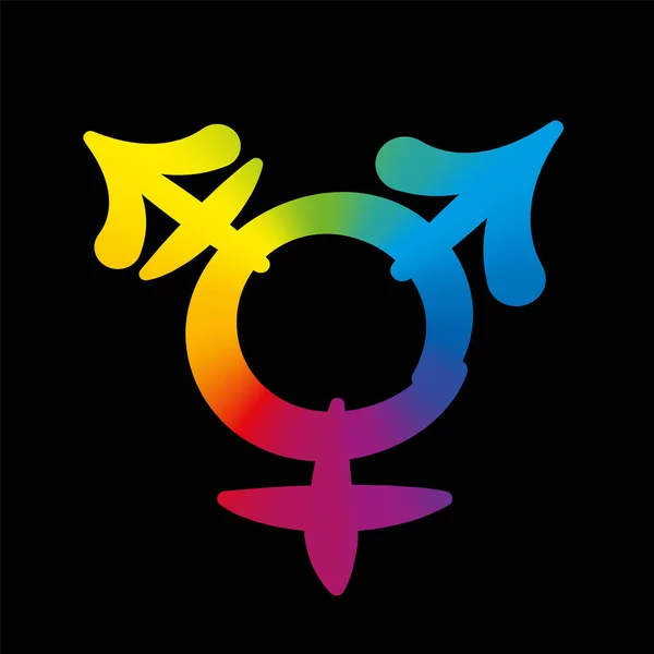 Warna Pelangi Ikon Transgender - Stok Vektor
