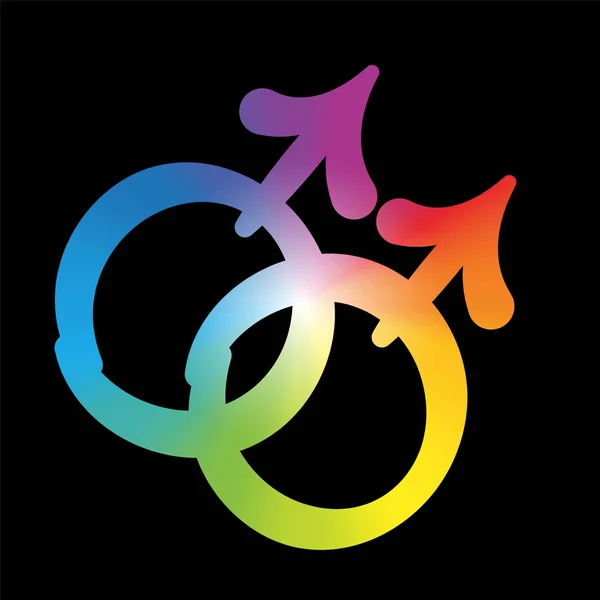 Gay amor icono arco iris coloreado — Vector de stock