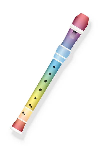 Recorder Rainbow Colored Flute — Stock Vector