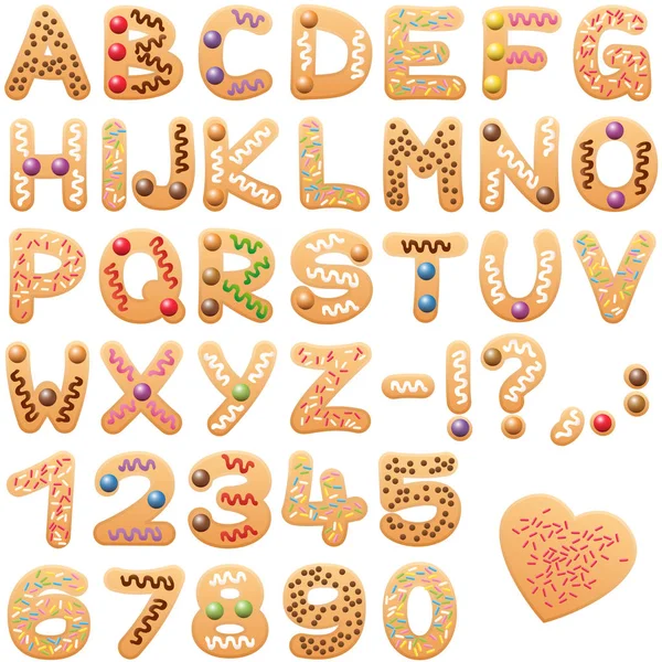 Christmas Cookies Alphabet Letters Font — Stock Vector