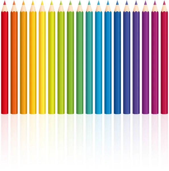 Bleistifte in Regenbogenfarben Set — Stockvektor