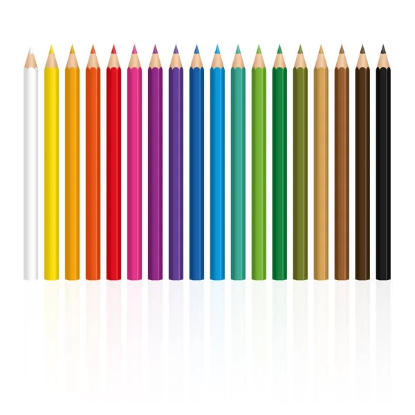 Crayones conjunto vertical de pie — Archivo Imágenes Vectoriales