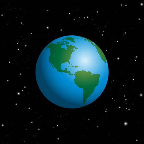Планеті Земля в простір Зоряна ніч небо — стоковий вектор