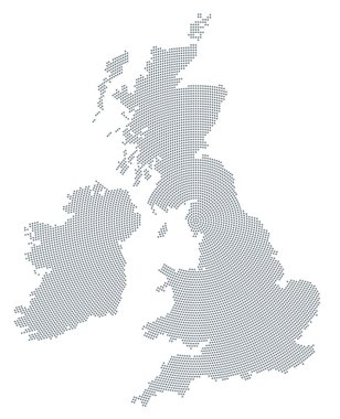 Britanya Adaları harita gri Radyal nokta deseni