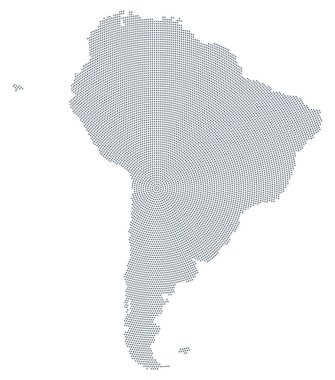 Güney Amerika harita gri Radyal nokta deseni