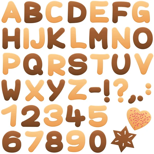 Cookies Font Letters — Stock Vector