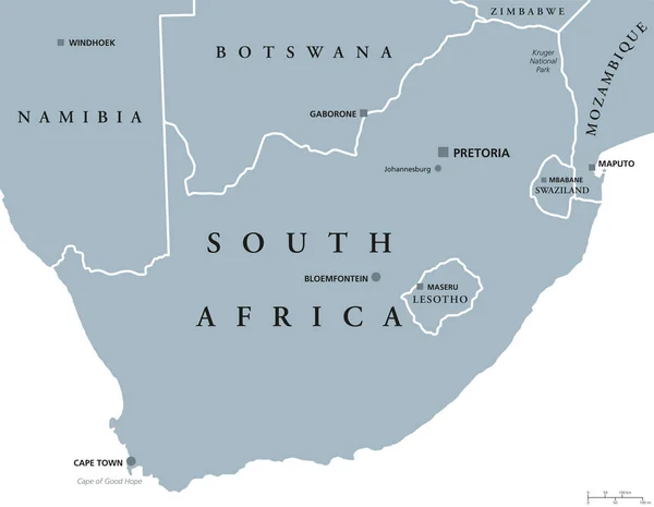Südafrikas politische Landkarte — Stockvektor