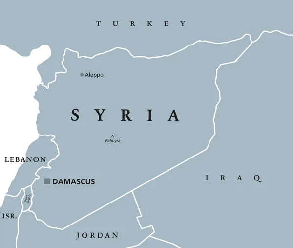 Syria政治地图 — 图库矢量图片