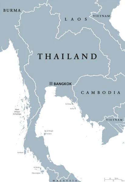 Thailand politieke kaart — Stockvector