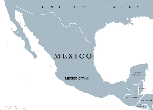 墨西哥政治地图 — 图库矢量图片