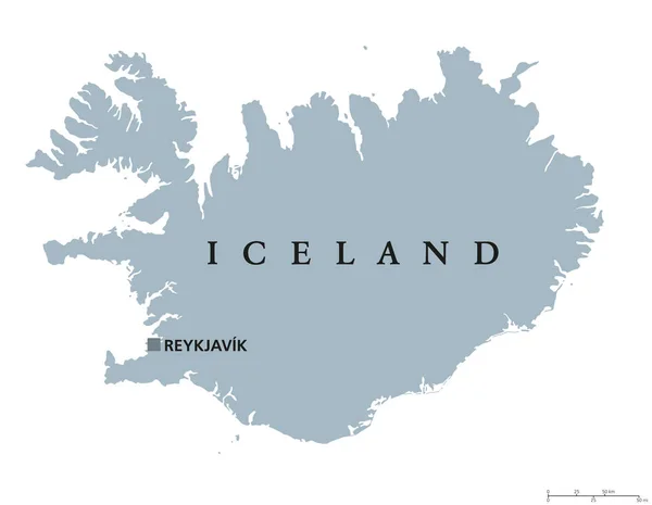 आइसलैंड राजनीतिक नक्शा — स्टॉक वेक्टर