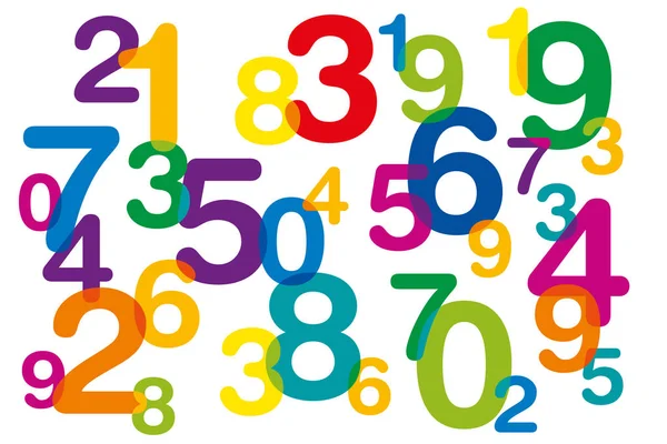 Плавающие и пересекающиеся цветные числа — стоковый вектор