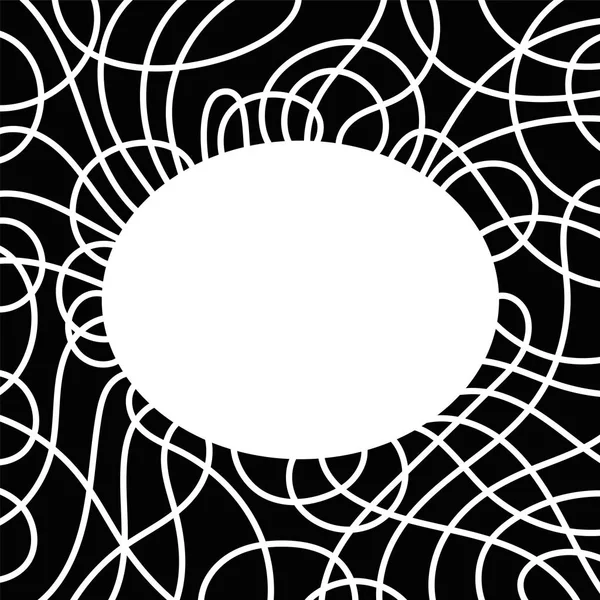 フレームと、楕円、重複する線、黒と白の境界線 — ストックベクタ