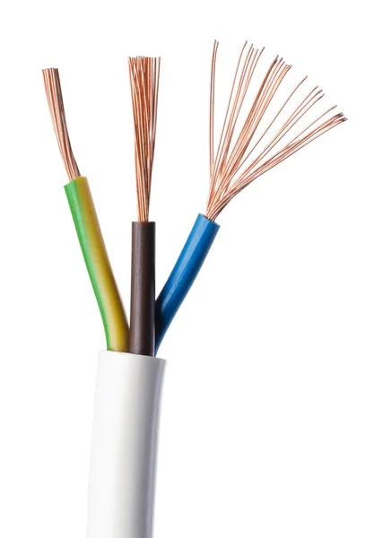 Elektromos kábel Iec szabvány felett fehér — Stock Fotó