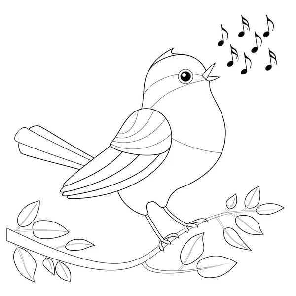 Songbird Coloring Picture — Stock Vector