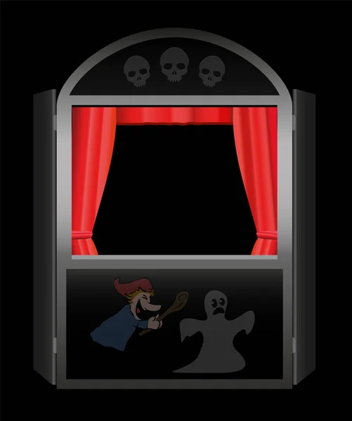 Creepy Story Punch And Judy Show — Stock Vector