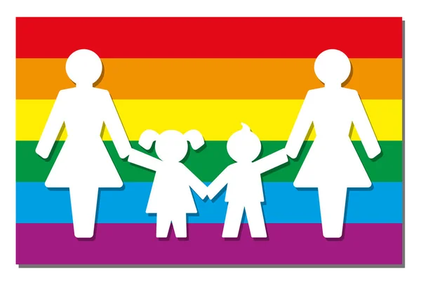 Holebi ouderschap trots vlag pictogram Moms — Stockvector