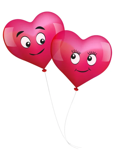 Herz Luftballons lieben Paar — Stockvektor