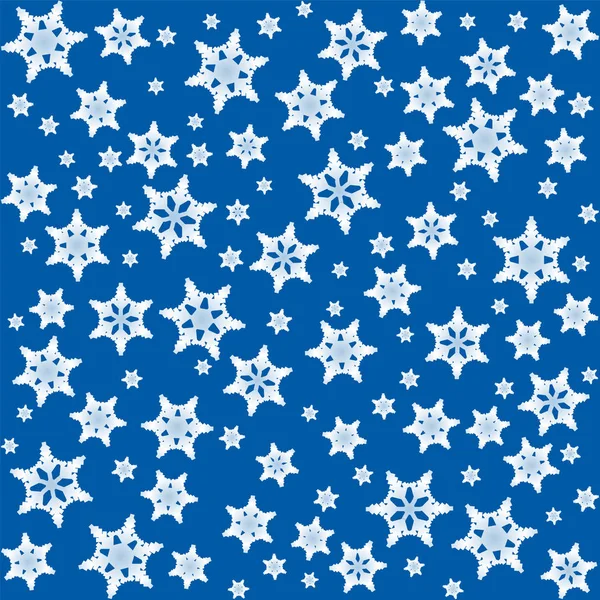 Copos de nieve patrón de fondo azul — Vector de stock