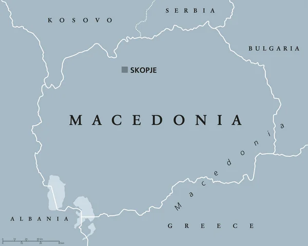 Mapa político de Macedonia — Vector de stock