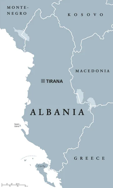 Albanská politická mapa — Stockový vektor