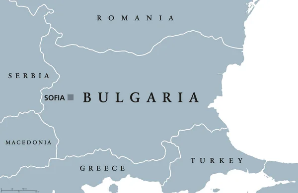 Bulgariens politische Landkarte — Stockvektor