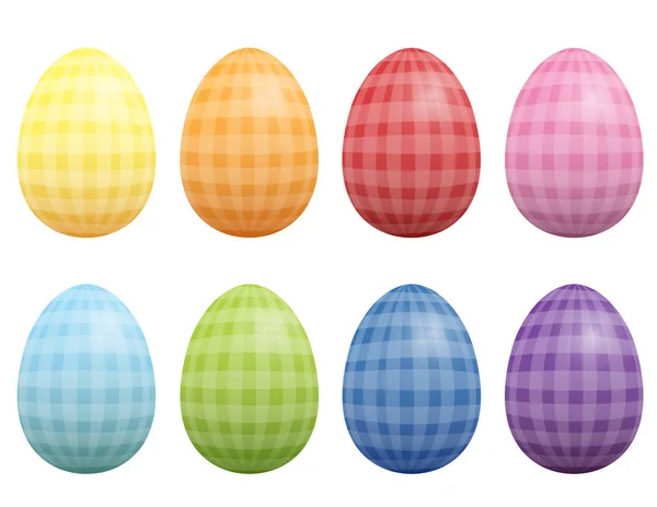 Oeufs de Pâques vérifié modèle de Gingham — Image vectorielle