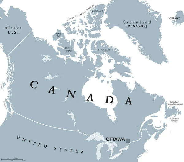 Politická mapa Kanada — Stockový vektor