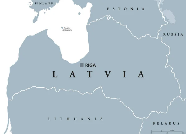 Mapa político de LaLetonia — Vector de stock