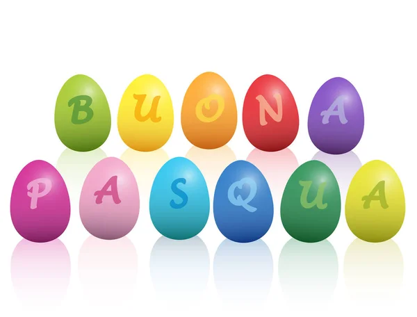 Joyeuse Pâques Buona Pasqua Langue italienne — Image vectorielle