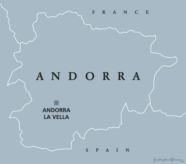 Andorra mapa político — Archivo Imágenes Vectoriales