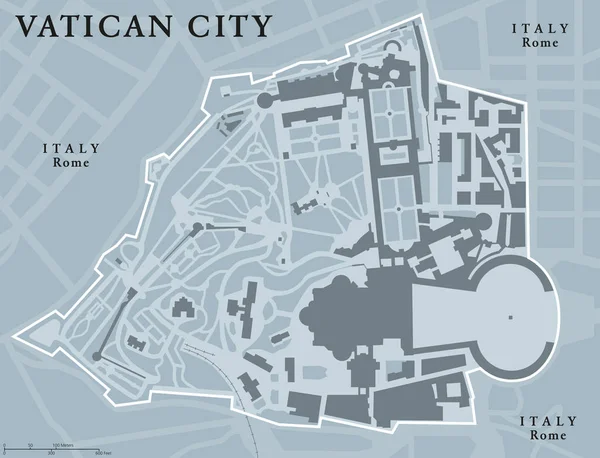 Mapa político de Ciudad del Vaticano — Vector de stock